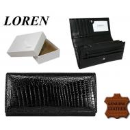 Naiste rahakott DL-13-RS Black, LOREN, Nahast rahakotid
