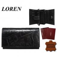 Naiste rahakott N19L-EGYPT BLACK, LOREN, Nahast rahakotid