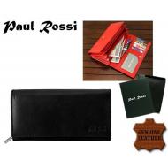 Naiste rahakott N22-GPL BLACK, PAUL ROSSI, Nahast rahakotid