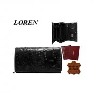 Naiste rahakott N22L-EGYPT BLACK, LOREN, Nahast rahakotid